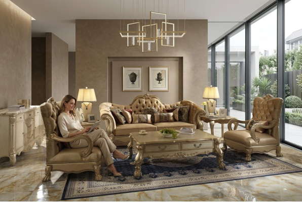 Ensemble de canapé 3+1+1 places Tissu Canapés Canapé Chesterfield de luxe