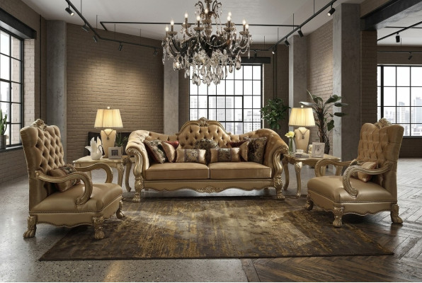 Ensemble de canapé 3+1+1 places Tissu Canapés Canapé Chesterfield de luxe