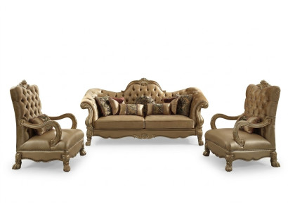 Ensemble de canapé 3+1+1 places Tissu Canapés Canapé Chesterfield de luxe