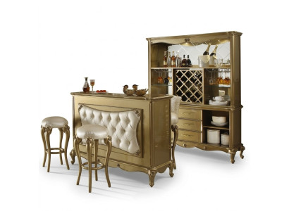 Meubles de bar modernes, designer du table de bar Chesterfield avec 2 tabourets de bar. Ensemble complet de 3 pièces.