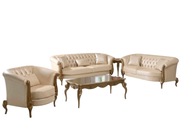 Ensemble de canapé de mobilier de luxe Canapé Canapé Rembourrage 3+2+1 places avec table basse Canapés