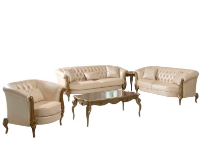 Ensemble de canapé de mobilier de luxe Canapé Canapé Rembourrage 3+2+1 places avec table basse Canapés