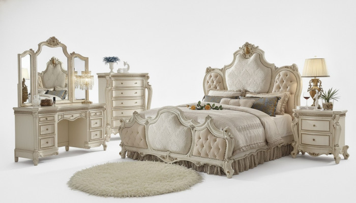 Coffre de luxe Buffet Miroir Baroque Rococo Mobilier classique Commodes en bois 2 pièces