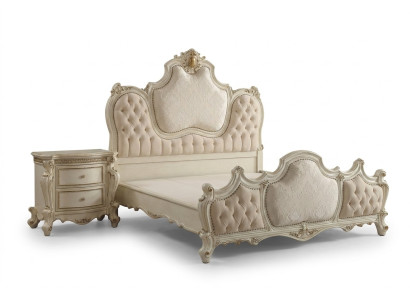 Classique s Bed Baroque Chesterfield Rococo Hôtel Style Double Antique en Cuir