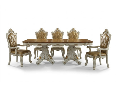 Table de salle à manger en bois sculpté Salon Salle à manger Table Baroque Rococo