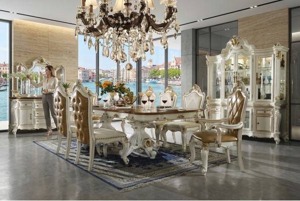 Ensemble de salle à manger de style classique - Table à manger de designer 8 chaises Suite complète Baroque Rococo