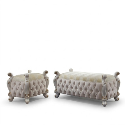 Repose-pieds Club Lounge Tabouret Cuir Textile Ottoman Designer Pufa Ottoman