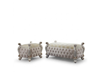 Repose-pieds Club Lounge Tabouret Cuir Textile Ottoman Designer Pufa Ottoman