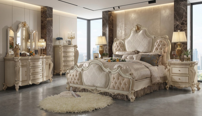 Chambre de designer Lit 2x Tables de chevet Commode Ensemble 4 pièces. Neuf 180x200cm
