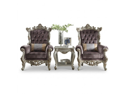 Tapissier 1 place chaises de style ancien Beige Baroque bois trône fauteuil royal