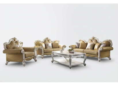 Ensemble de canapé 3+2+1 Siège Table basse Set Canapé Rembourrage Canapé Cuir 4 pièces. ensemble
