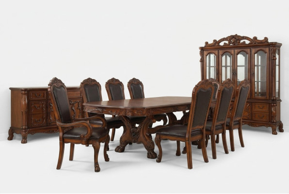 Salle à manger Ensemble Table 6 Chaise Buffet Commode Ensemble Vitrine