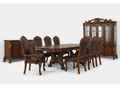Salle à manger Ensemble Table 6 Chaise Buffet Commode Ensemble Vitrine
