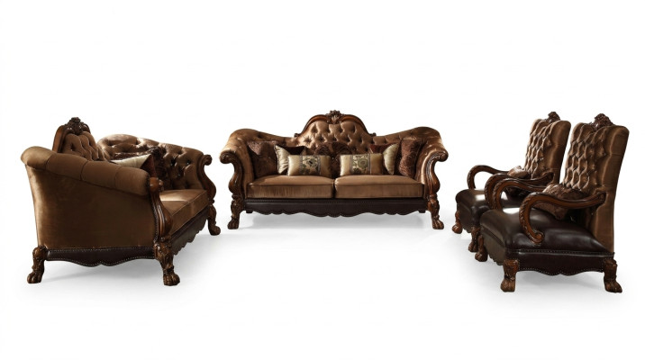 Canapé 3 places Siège Canapé Rembourrage Suite Tissu Canapés Canapés Bois Chesterfield