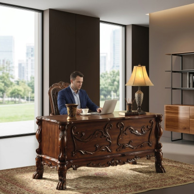 Bureau Bureau d'ordinateur Tables de bureau Bureau Salon Baroque Rococo