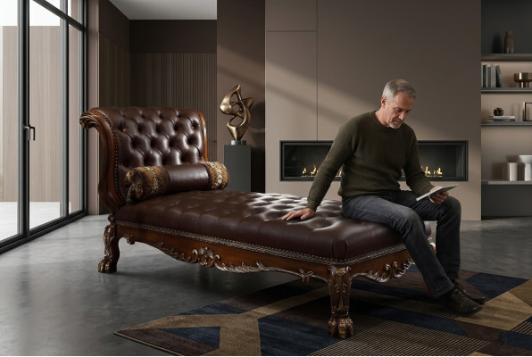 Chaise Longue Chesterfield Chauffeuse Repose-pieds Canapé Canapé Chesterfield