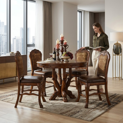 Ensemble de table à manger avec 4 chaises, salle à manger.