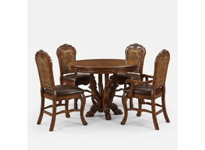 Ensemble de 4 chaises en bois massif avec siège rembourré pour salle à manger, ensemble de chaises de salle à manger.