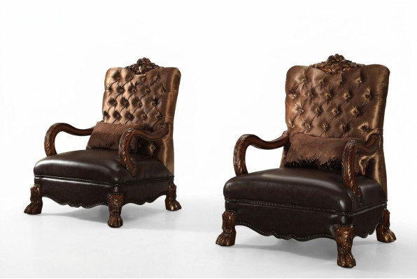Fauteuil Chaise de designer Rembourrage Tissu de détente en cuir Lounge Chesterfield neuf