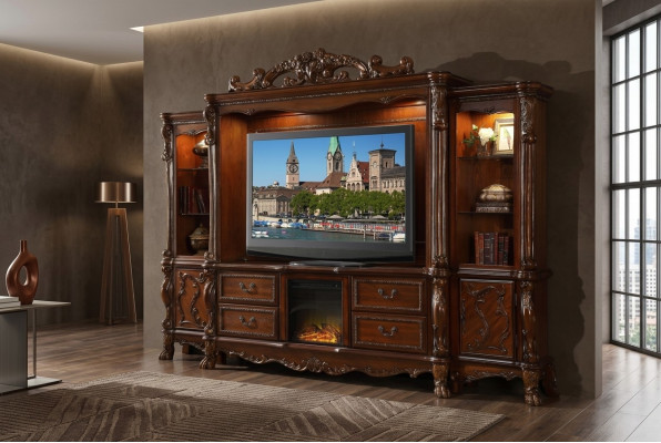 Unité murale Mur en bois Style baroque Étagère Classique Mobilier de salon