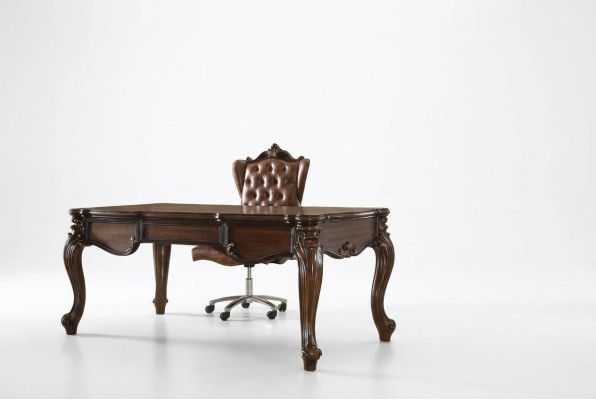 Ensemble de bureau Bureau Chaise exécutive Bureau complet Rococo Baroque 2 pièces. ensemble