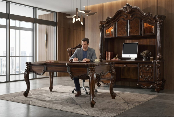 Elégant ensemble de bureau de luxe comprenant un bureau + une chaise + un bureau d'ordinateur