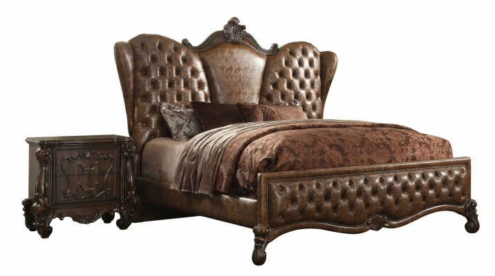 Lit Chesterfield 2x tables de chevet 3pcs. Ensemble de meubles de style baroque rococo pour chambre à coucher