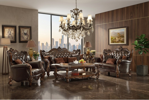 Ensemble de canapé Chesterfield de luxe 3+2+1 places + Table basse Mobilier Canapé