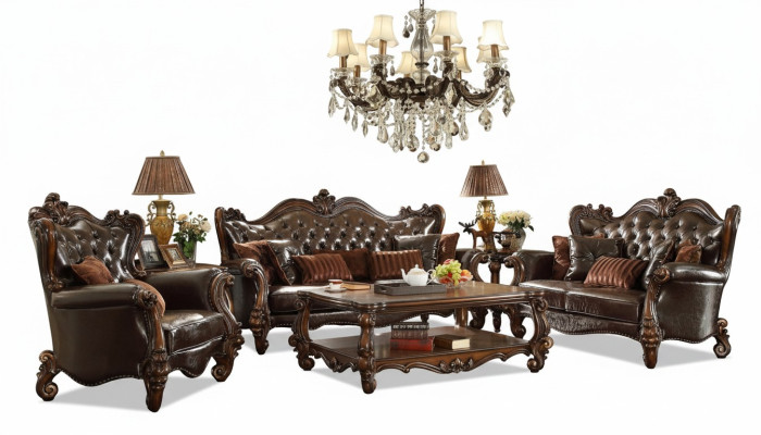 Ensemble de canapé Chesterfield de luxe 3+2+1 places + Table basse Mobilier Canapé
