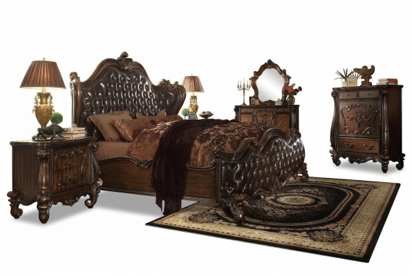 Ensemble de chambre de luxe de la classe Baroque Rococo Lit Décor Lit double Lits