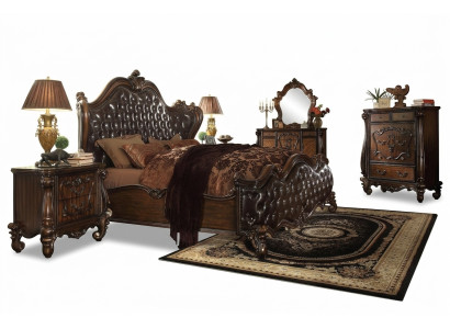 Ensemble de chambre de luxe de la classe Baroque Rococo Lit Décor Lit double Lits