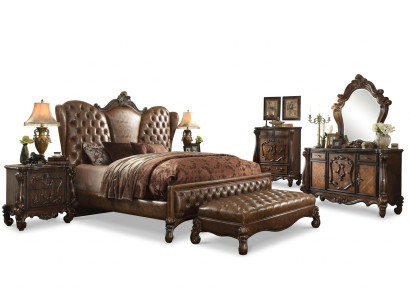 Lit en cuir Chesterfield Lit Lits Mobilier Design Lit double 180x200cm