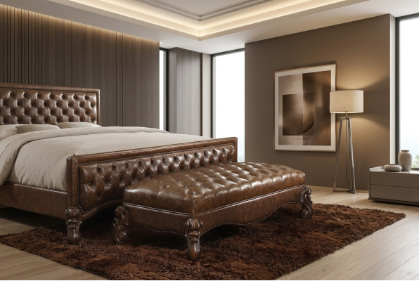 Chaise longue style antique canapé inclinable divan bain de soleil chaise cuir baroque rococo nouveau