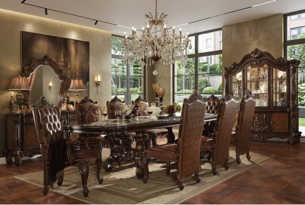 Table à manger royal en bois de luxe Tables Rococo Style Baroque Salle à manger