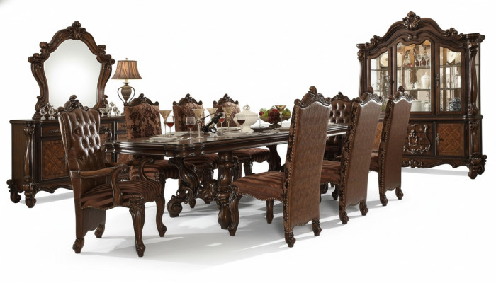 Table à manger royal en bois de luxe Tables Rococo Style Baroque Salle à manger