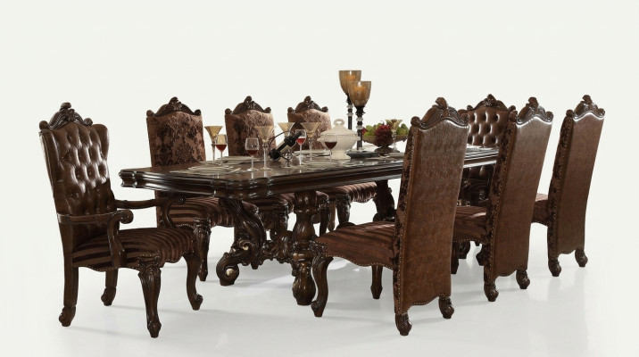Table à manger classique en bois Ensemble de salle à manger 8 chaises Set de designer