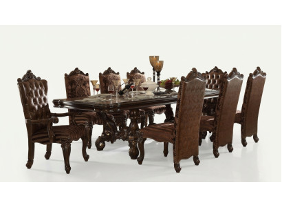 Table à manger classique en bois Ensemble de salle à manger 8 chaises Set de designer