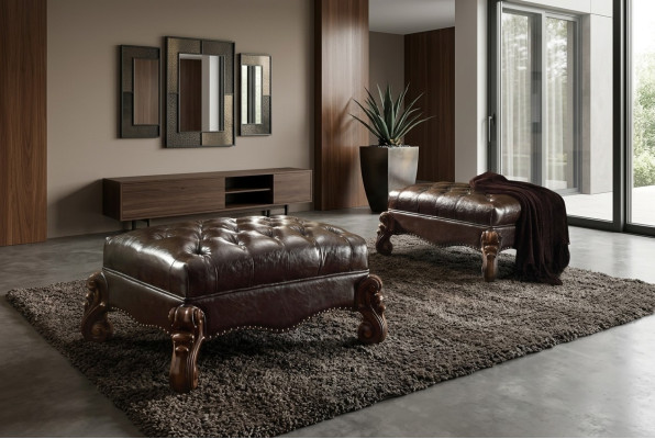 Repose-pieds Tabouret Tabouret rembourré Tabouret Ottoman Tabouret Chesterfield Baroque