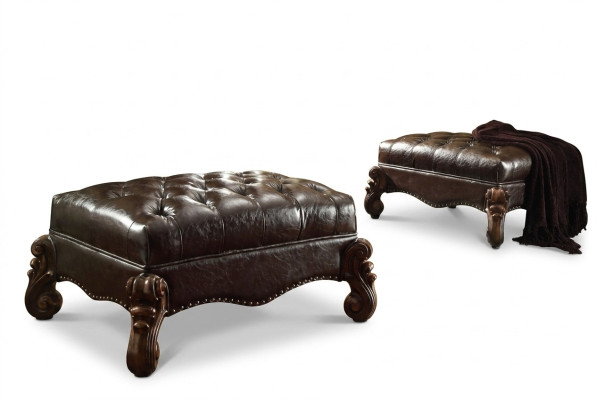 Repose-pieds Tabouret Tabouret rembourré Tabouret Ottoman Tabouret Chesterfield Baroque