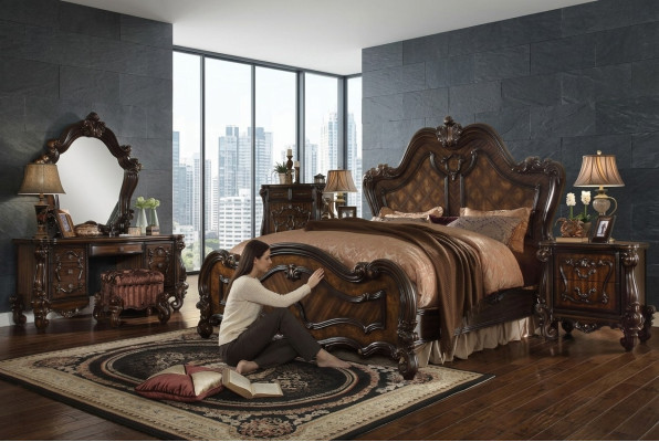 Coiffeuse Miroir Tabouret Console de luxe Chambre Commode Style baroque