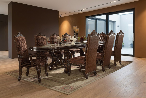 Chaises classiques Chesterfield marron x6, chaise en cuir Designer, ensemble de 6 chaises.