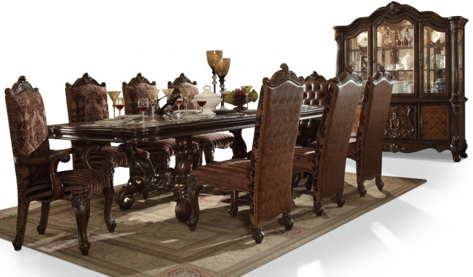 Chaises Chesterfield en cuir brun classique Luxueux x8 pièces. Ensemble de chaises