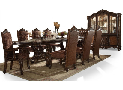 Chaises Chesterfield en cuir brun classique Luxueux x8 pièces. Ensemble de chaises