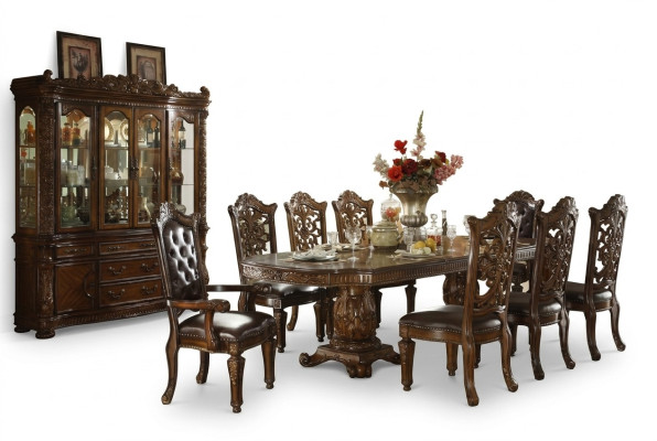 Salle à manger Ensemble complet Table Buffet 8x Chaises Vitrine Suite baroque