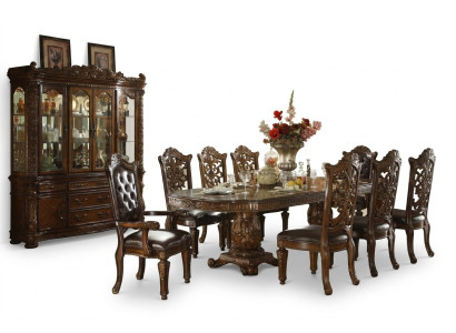 Salle à manger Ensemble complet Table Buffet 8x Chaises Vitrine Suite baroque
