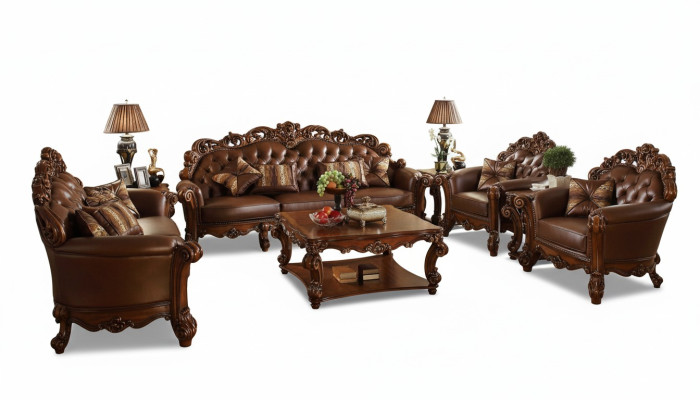 Ensemble complet canapé 5 pièces. Table basse Canapé Canapé Bois Paysage vivant