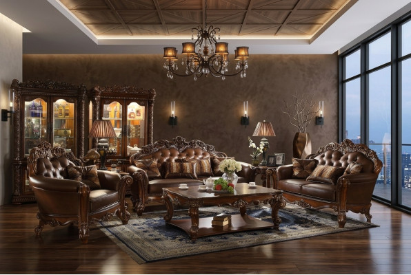 Ensemble de canapé en cuir Classic Suite 3+2+1+1 places