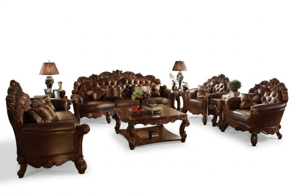 Canapé en cuir ensemble de canapés suite groupe de canapés canapé chesterfield baroque