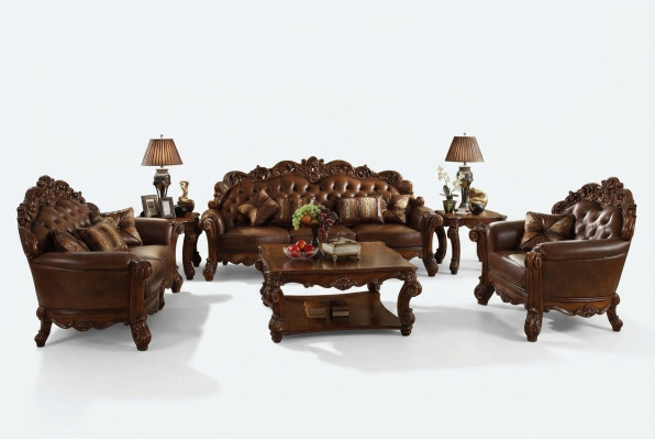 Canapé 4 places Canapé d'angle Salon Canapés Canapé Rembourrage Suite Cuir