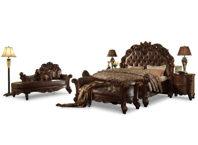 Lit double royal Lits 2x Table de chevet Console Ensemble complet